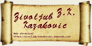 Živoljub Kazaković vizit kartica